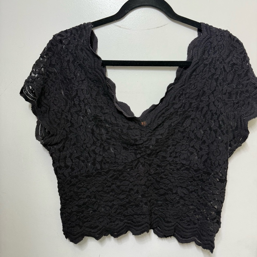 Shyanne Black Lace Crop Top